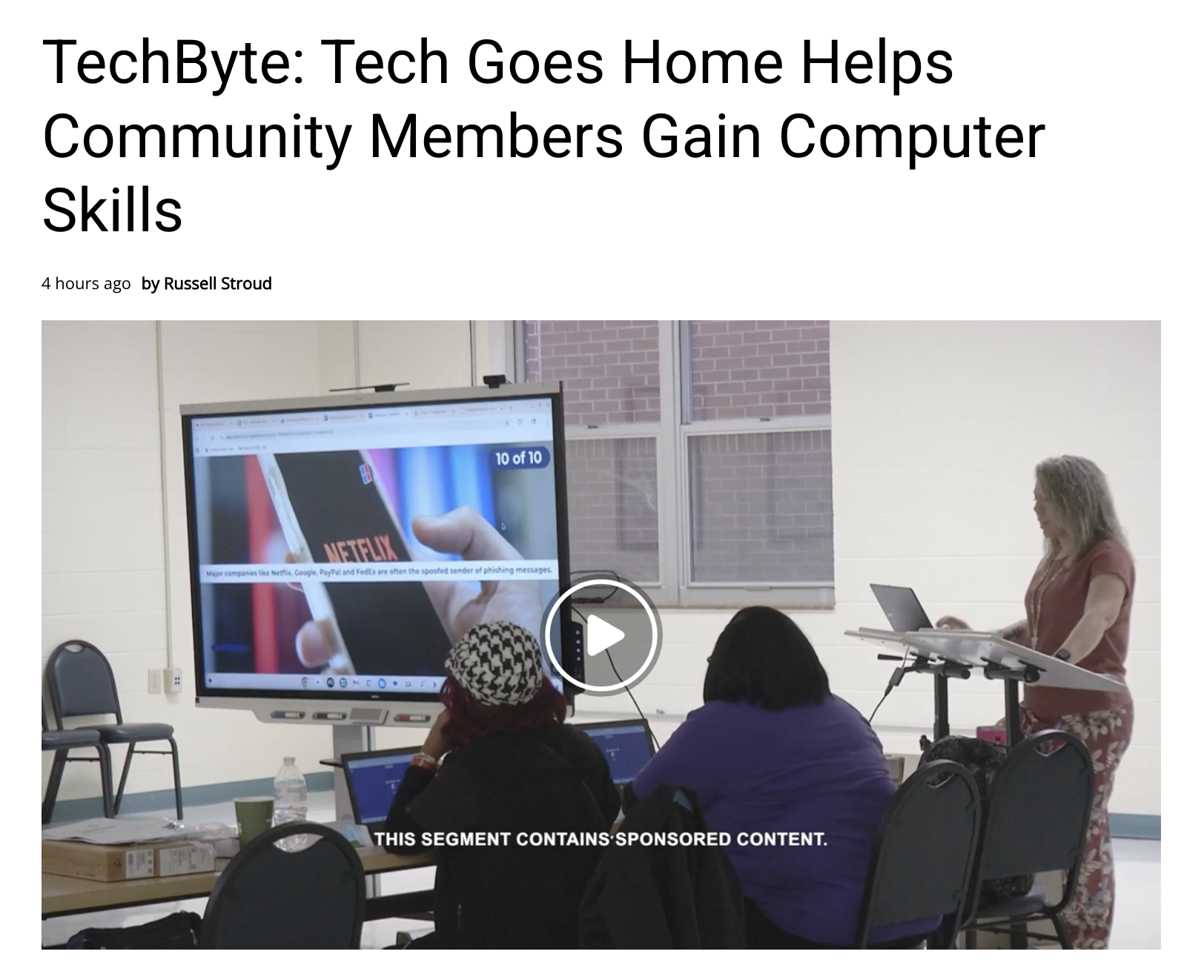 WDEF Tech Bytes features Tech Goes Home - The Enterprise Center